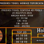 PREDIKSI TOGEL SENTOSA4D POOLS 20 AGUSTUS 2025