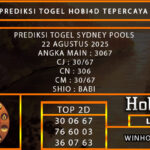 PREDIKSI TOGEL SYDNEY POOLS 22 AGUSTUS 2025