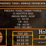 PREDIKSI TOGEL SYDNEY POOLS 25 AGUSTUS 2025