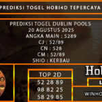 PREDIKSI TOGEL DUBLIN POOLS 20 AGUSTUS 2025