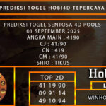 PREDIKSI TOGEL SENTOSA 4D POOLS 01 SEPTEMBER 2025