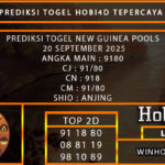 PREDIKSI TOGEL NEW GUINEA POOLS 20 SEPTEMBER 2025