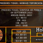 PREDIKSI TOGEL SENTOSA4D POOLS 09 SEPTEMBER 2025