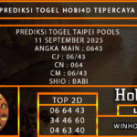 PREDIKSI TOGEL TAIPEI POOLS 11 SEPTEMBER 2025