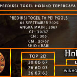 PREDIKSI TOGEL TAIPEI POOLS 04 SEPTEMBER 2025