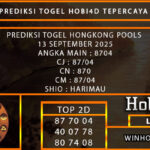 PREDIKSI TOGEL HONGKONG POOLS 13 SEPTEMBER 2025