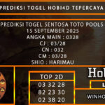 PREDIKSI TOGEL SENTOSATOTO POOLS 15 SEPTEMBER 2025