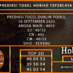 PREDIKSI TOGEL DUBLIN POOLS 10 SEPTEMBER 2025