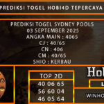 PREDIKSI TOGEL SYDNEY POOLS 03 SEPTEMBER 2025