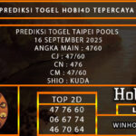 PREDIKSI TOGEL TAIPEI POOLS 16 SEPTEMBER 2025