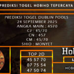 PREDIKSI TOGEL DUBLIN POOLS 24 SEPTEMBER 2025