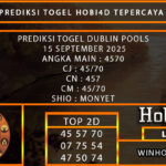 PREDIKSI TOGEL DUBLIN POOLS 15 SEPTEMBER 2025