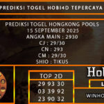 PREDIKSI TOGEL HONGKONG POOLS 15 SEPTEMBER 2025