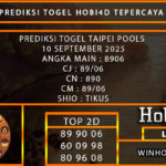 PREDIKSI TOGEL TAIPEI POOLS 10 SEPTEMBER 2025