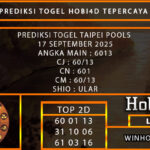 PREDIKSI TOGEL TAIPEI POOLS 17 SEPTEMBER 2025