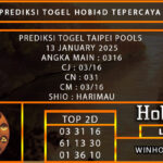 TAIPEI POOLS 13 JANUARY 2025