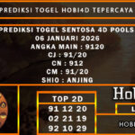 PREDIKSI TOGEL SENTOSA 4D POOLS 06 JANUARI 2026