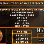 PREDIKSI TOGEL SINGAPORE 4D POOLS 15 JANUARI 2026