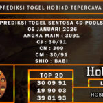PREDIKSI TOGEL SENTOSA 4D POOLS 05 JANUARI 2026