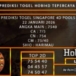 PREDIKSI TOGEL SINGAPORE 4D POOLS 22 JANUARI 2026