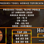 PREDIKSI TOGEL TAIPEI POOLS 17 JANUARI 2026