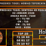 PREDIKSI TOGEL SENTOSA 4D POOLS 02 JANUARI 2026