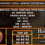 PREDIKSI TOGEL SENTOSA TOTO POOLS 16 JANUARI 2026