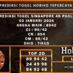 PREDIKSI TOGEL SINGAPORE 4D POOLS 03 JANUARI 2026