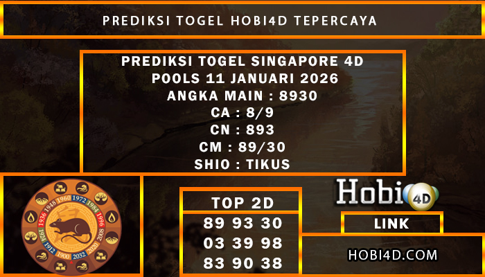 PREDIKSI TOGEL SINGAPORE 4D POOLS 11 JANUARI 2026