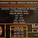 PREDIKSI TOGEL SENTOSA 4D POOLS 04 FEBRUARI 2026