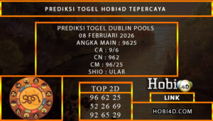PREDIKSI TOGEL DUBLIN POOLS 08 FEBRUARI 2026